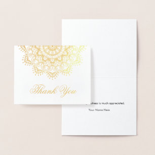 Carte Dorée Gold Foil Mandala Elegant Merci