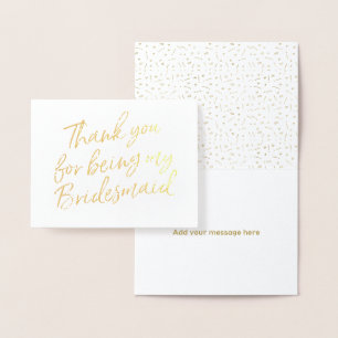 Carte Dorée Gold Foil Merci pour mon statut de femme de ménage
