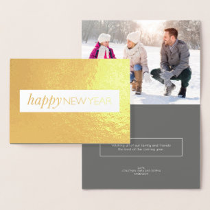 Carte Dorée Gold Foil Moderne Bonne année photo