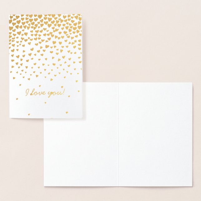 Carte Dorée Gold Hearts Je t'aime (Affichage)