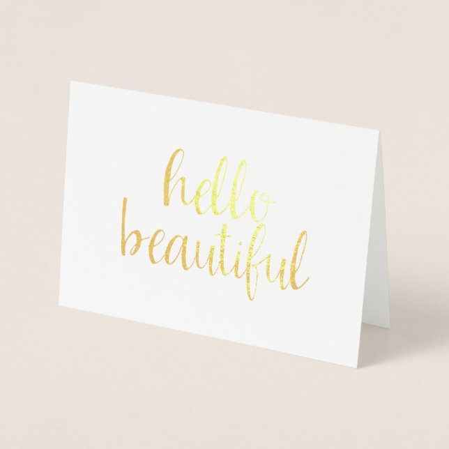 Carte Dorée Gold Hello Beautiful (Devant)