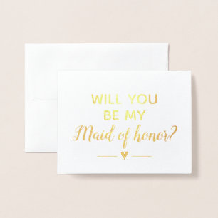 Carte Dorée Gold Sparkly Serez-vous ma servante d'honneur Prop