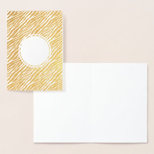 Carte Dorée Gold Zebra imprimé Anniversaire personnalisé