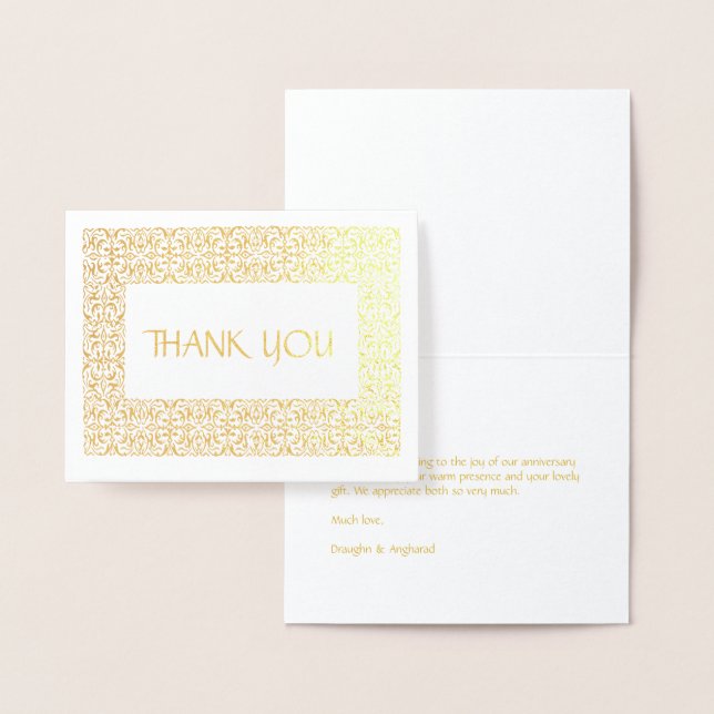 Carte Dorée Golden Elegance All Occasion "Merci" Note (Affichage)