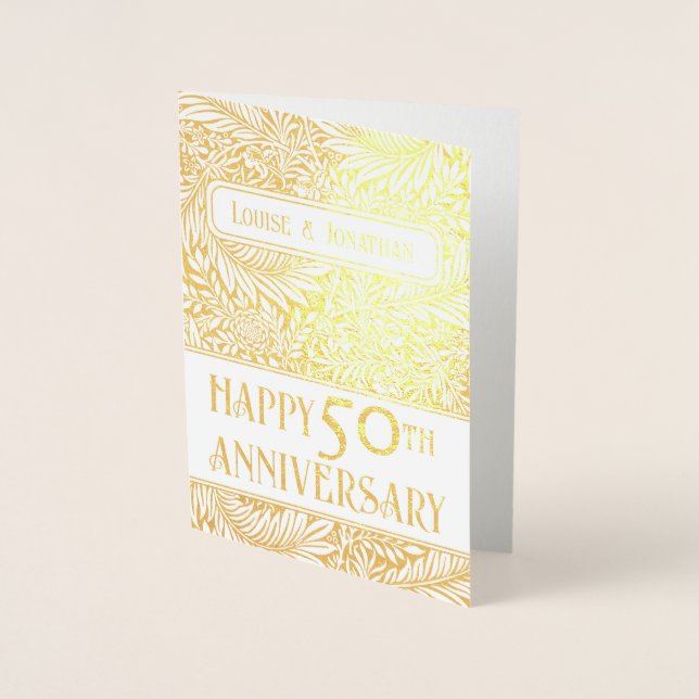 Carte Dorée Golden Foliage 50e anniversaire Mariage Real (Devant)