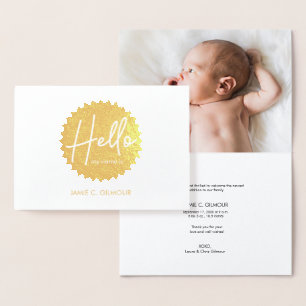 Carte Dorée Golden Starburst : annonce personnalisée de naissa