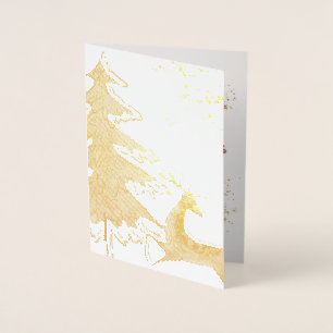 Carte Dorée Golden Tree Star 1er Noël meilleur papa photo