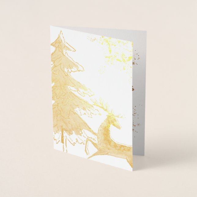 Carte Dorée Golden Tree Star 1er Noël meilleur papa photo (Devant)