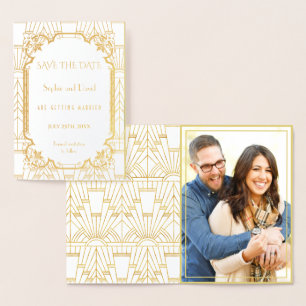Carte Dorée Grand Gatsby Art Déco Mariage De Luxe Économisez L