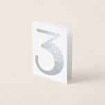 Carte Dorée Grand nombre Mariage moderne Silver<br><div class="desc">Style de police moderne avec de grands nombres pour vos cartes de numéro de table mariage. Ajoutez des informations supplémentaires telles que des noms d'invités. Vous pouvez choisir entre de l'argent réel et de l'or feuille.</div>