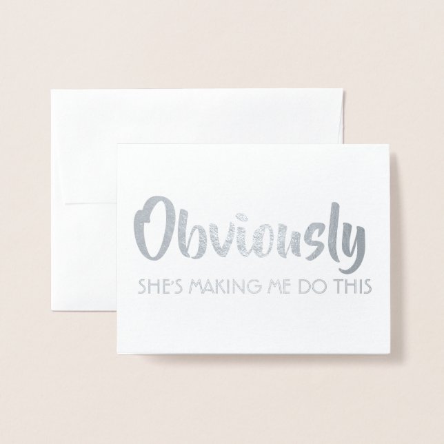 Carte Dorée Groomsman ou Best Man - Évidemment (Devant avec enveloppe)