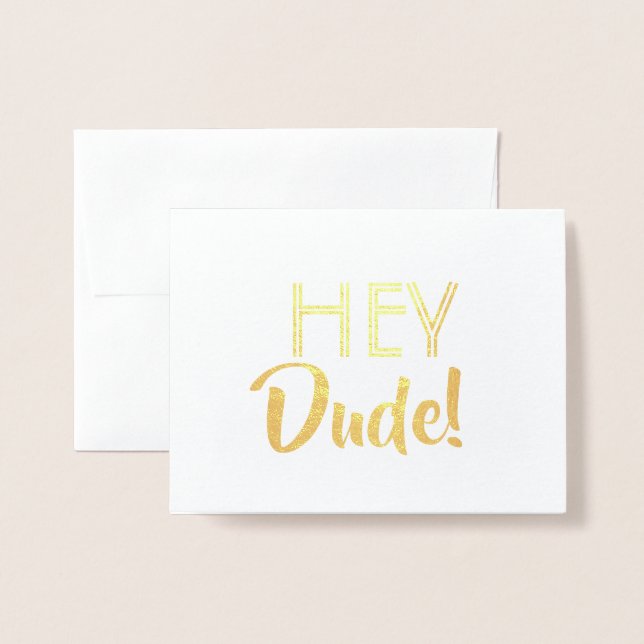 Carte Dorée Groomsman ou Best Man - Hey Dude (Devant avec enveloppe)