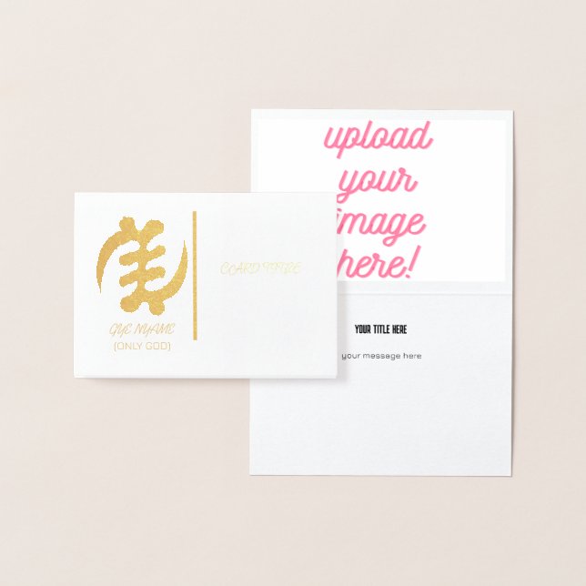 Carte Dorée Gye Nyame Suprématie de Dieu Conception de symbole (Affichage)