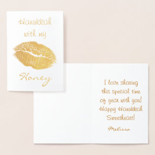 Carte Dorée Hanoukka avec mon miel