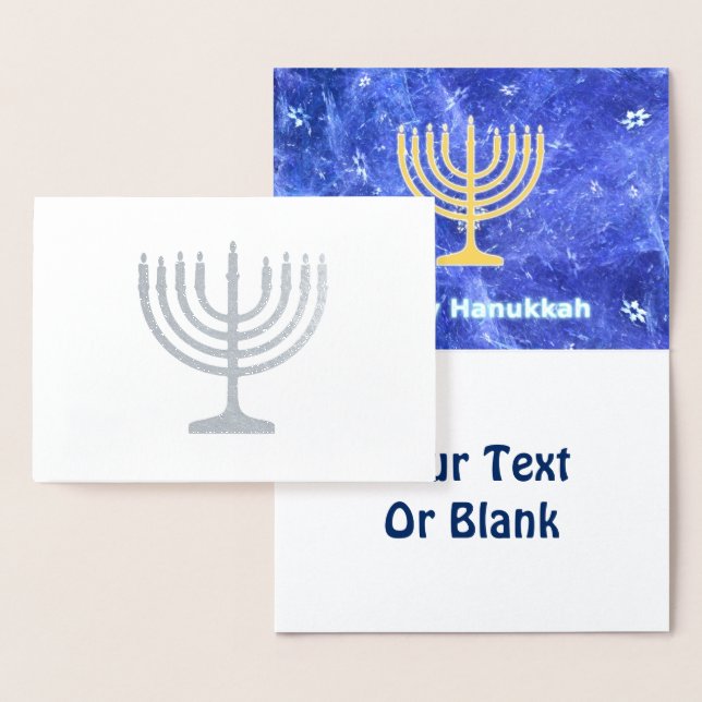 Carte Dorée Hanoukka Snowstorm Menorah (Affichage)