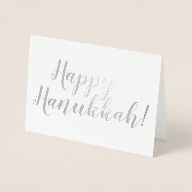 Carte Dorée Happy Hanoukka personnalisé typographie de script  (Devant)