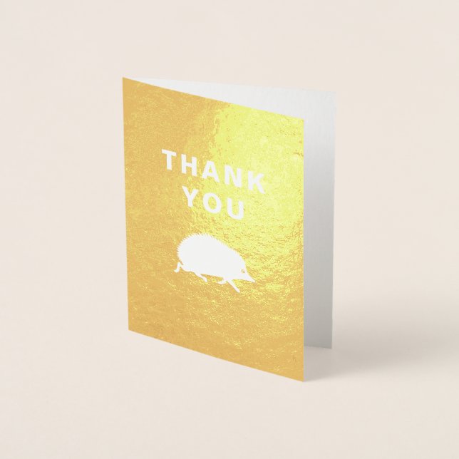 Carte Dorée Happy Hedgehog Golden Merci Notes (Devant)