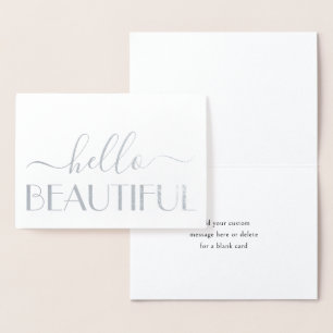 Carte Dorée Hello Beautiful Simple Modern Script Folk Note