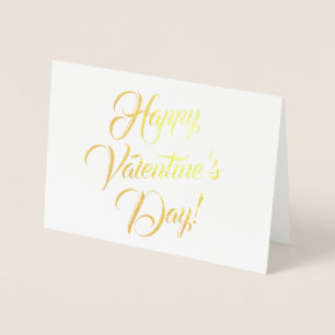 Carte Dorée Heureuse Sainte-Valentin blanc noir élégant