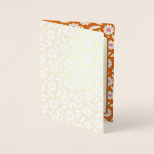 Carte Dorée Hippie rétro marguerite baby shower floral invitat