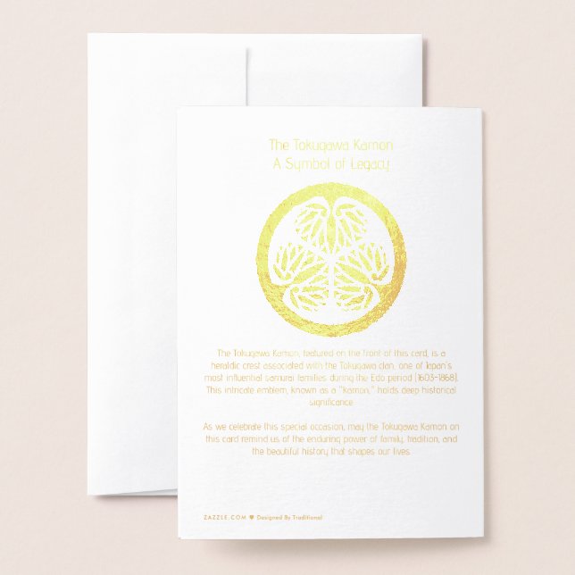 Carte Dorée Histoire des samouraïs japonais Tokugawa Radiant (Derrière avec enveloppe)