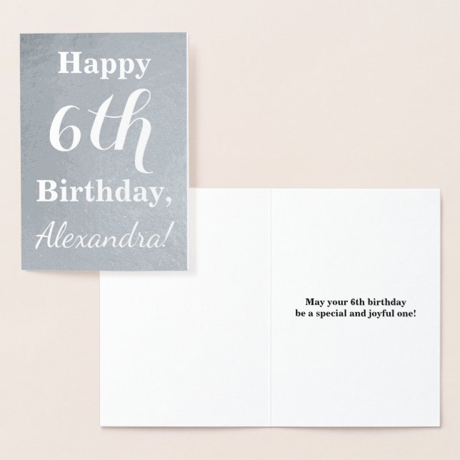 Carte Dorée Huile d'argent de base 6e anniversaire + Nom perso (Affichage)