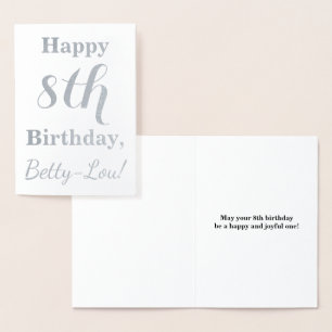 Carte Dorée Huile d'argent simple 8e anniversaire + Nom person