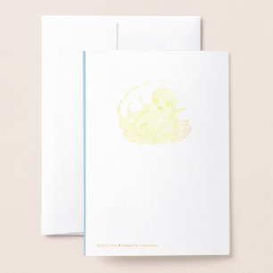 Carte Dorée Illustration de la vie marine kawaii de la pieuvre