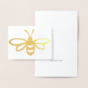 Carte Dorée Illustration de l'abeille stylisée en noir