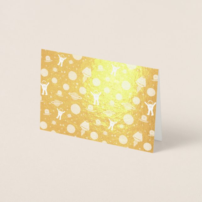 Carte Dorée illustration de motif spatial (Devant)