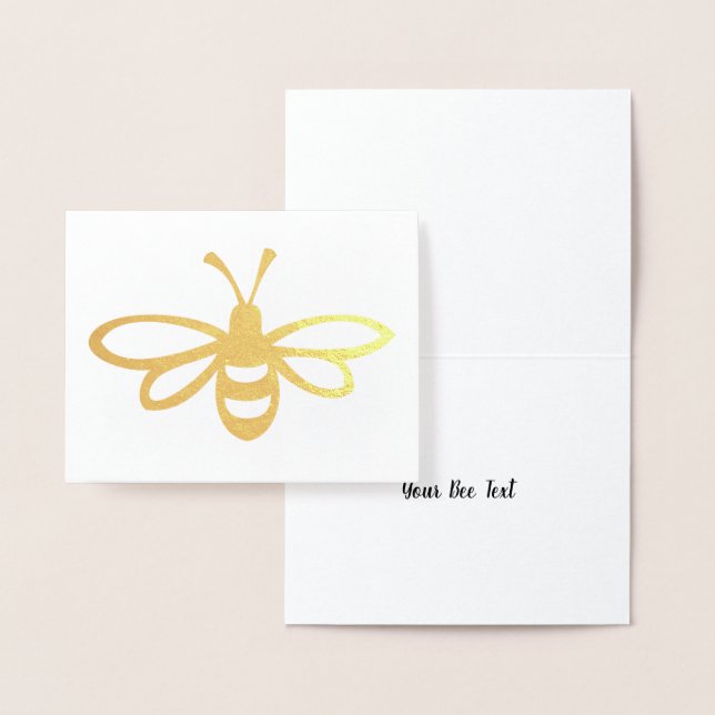 Carte Dorée Illustration stylisée de l'abeille (Affichage)
