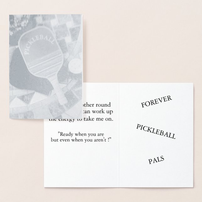 Carte Dorée "Invitation de jeu de Pickleball" (5" x 7") Feuill (Affichage)