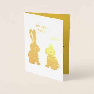 Carte Dorée J'Ai Blessé Le Mur ! - Quoi ? Bunny drôle
