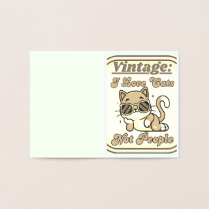 Carte Dorée J'aime les chats, pas les gens