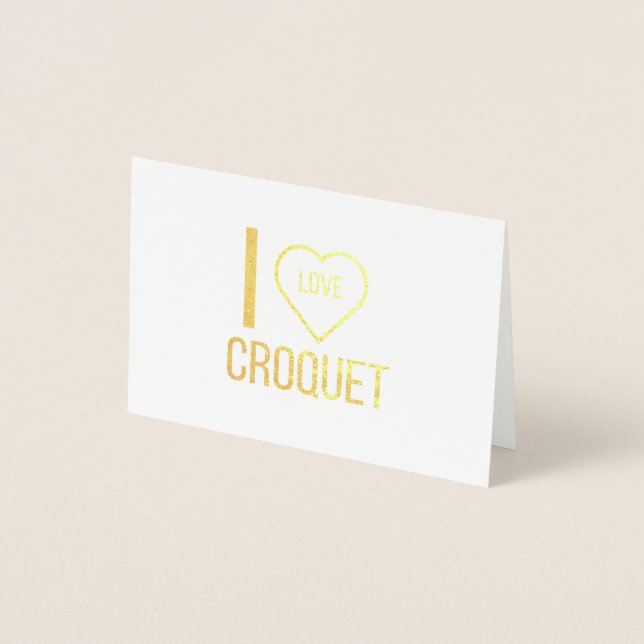 CARTE DORÉE JE SUIS FAN DE CROQUET (Devant)