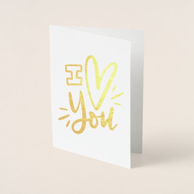 Carte Dorée Je t'aime (Devant)