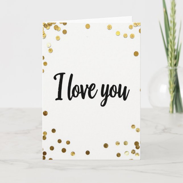 Carte Dorée "Je T'Aime" (Devant)