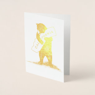 Carte Dorée Je T'Aime Californie Bear Hugging State