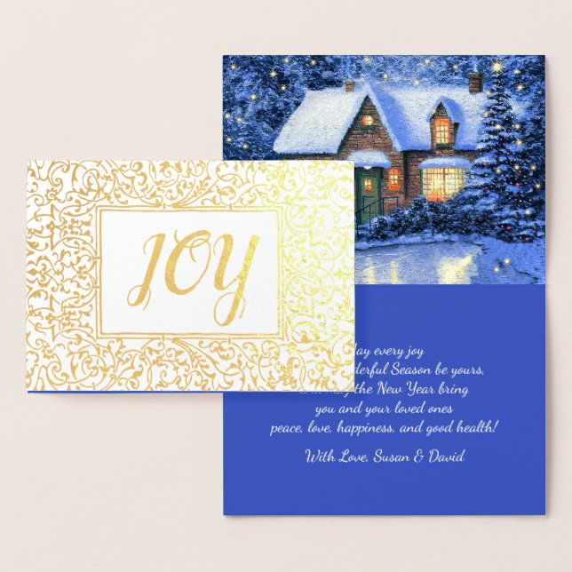 Carte Dorée Joie. Noël de luxe (Affichage)