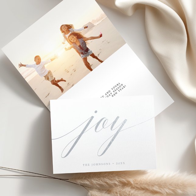 Carte Dorée Joie simple | Photo de vacances Silver (Créateur téléchargé)