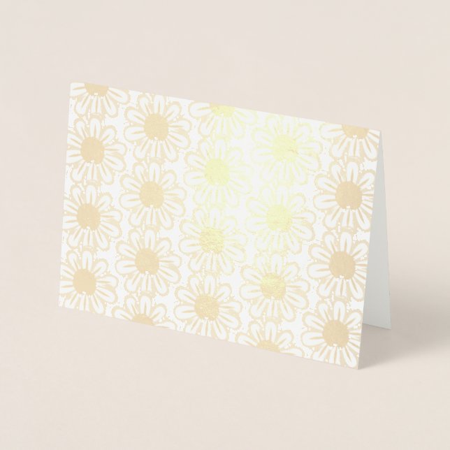 Carte Dorée Joli fond à motif floral (Devant)