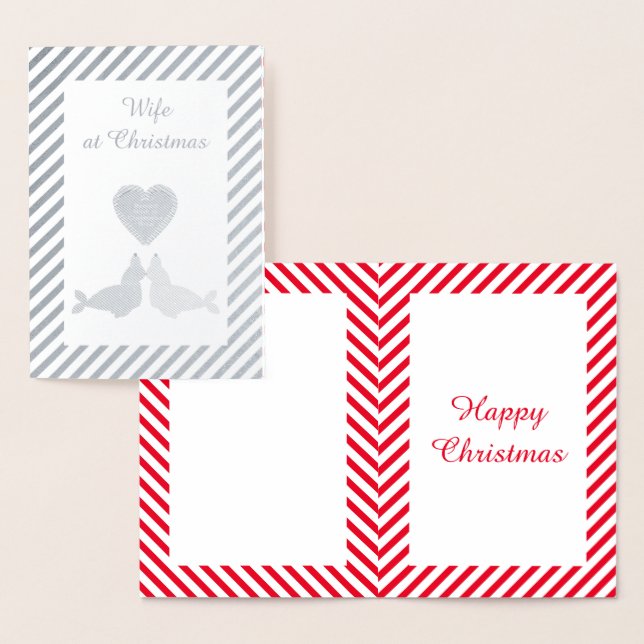 Carte Dorée Joli Seals de baiser de Noël personnalisés (Affichage)
