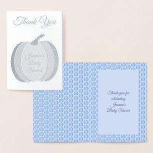 Carte Dorée Jolie Citrouille Bleue Bébé Garçon Baby Shower Per