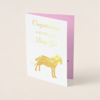 Jolie fille rose bébé Unicorn Félicitations
