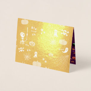 Carte Dorée Jolie Halloween Créatif Art
