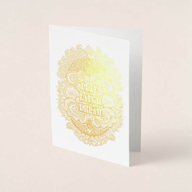 Carte Dorée Jouer au rêve - Citation positive (Devant)