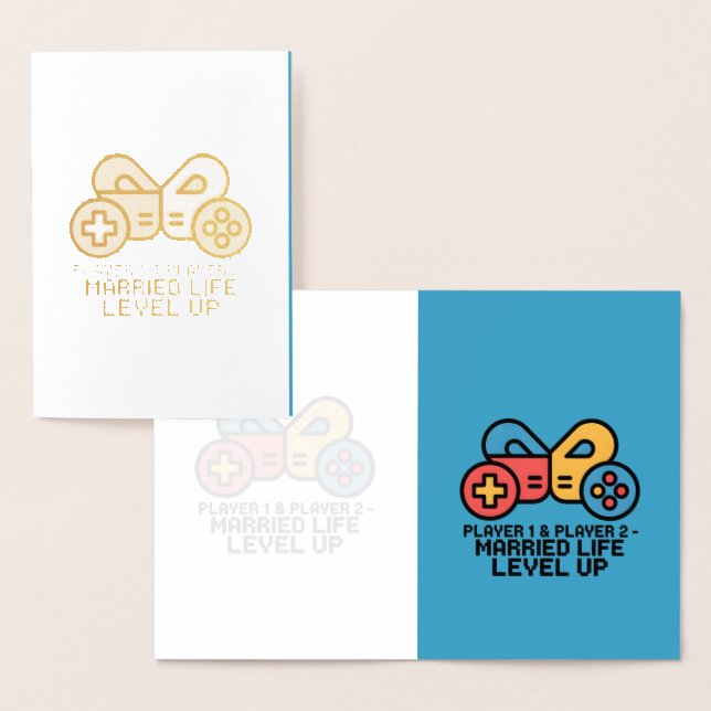 Carte Dorée Joueur 1 & 2 Gamer Marié (Affichage)