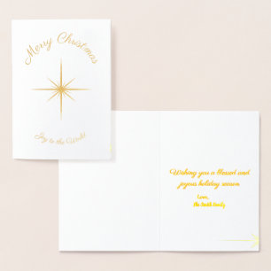 Carte Dorée Joy To The World Photo Greeting