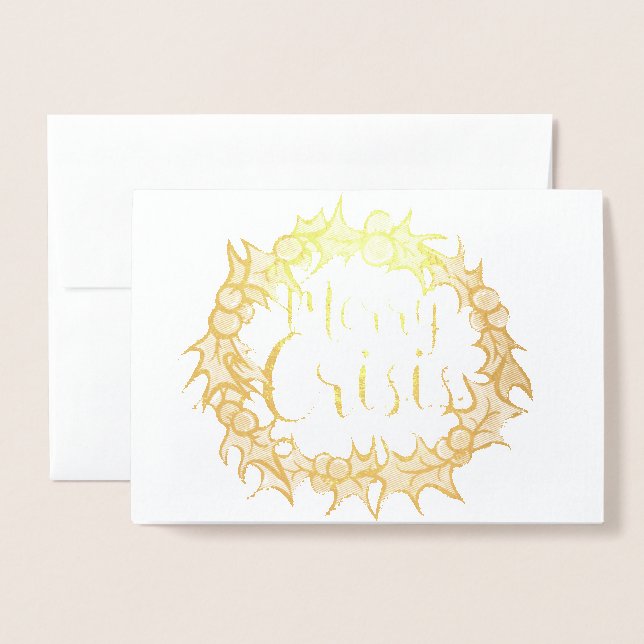 Carte Dorée Joyeuse Crise (Devant avec enveloppe)