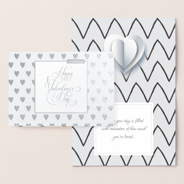 Carte Dorée Joyeuse Saint-Valentin Élégance Luxe Moderne (Affichage)